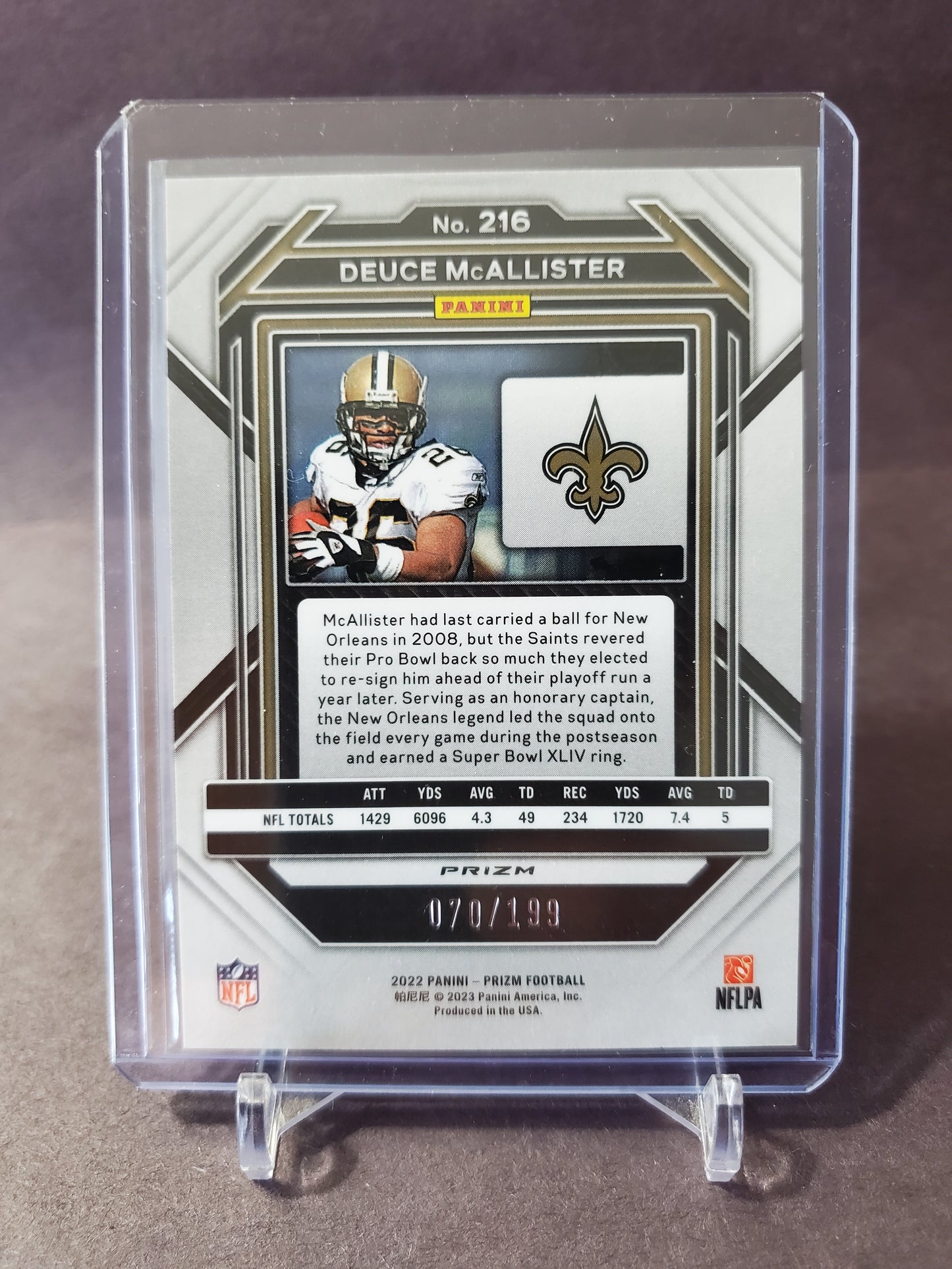 2022 Panini Prizm Football Deuce McAllister #216 Light Blue Wave Parallel /199 Refractor